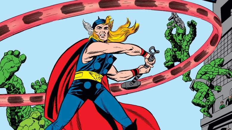 Journey Into Mystery #83 Thor swinging Mjolnir fighting aliens