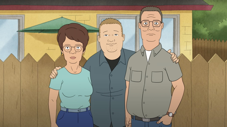 Peggy, Bobby, and Hank Hill in the King of the Hill reboot