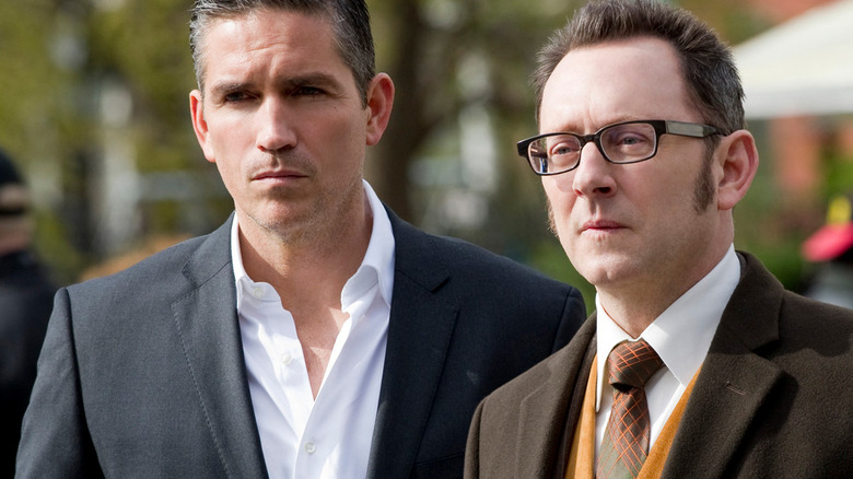 Jim Caviezel and Michael Emerson as John Reese and Harold Finch