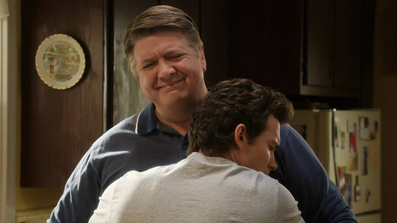 Montana Jordan as Georgie and Lance Barber as George Sr. on Georgie & Mandy's First Marriage