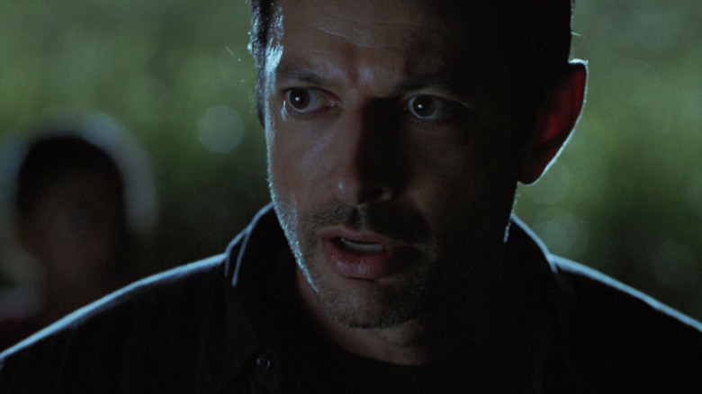 Ian Malcolm looking scared in The Lost World: Jurassic Park